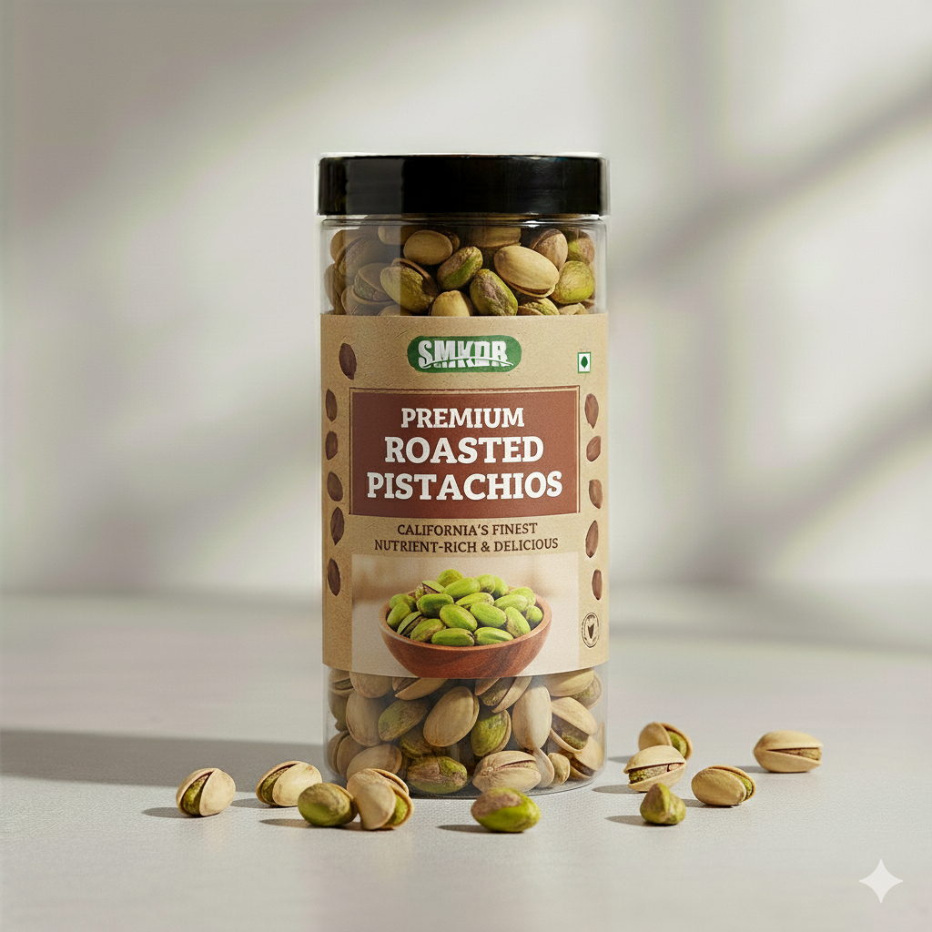 Snack Smarter with SMKDR Premium Roasted Pistachios – Taste the Crunch of Quality!