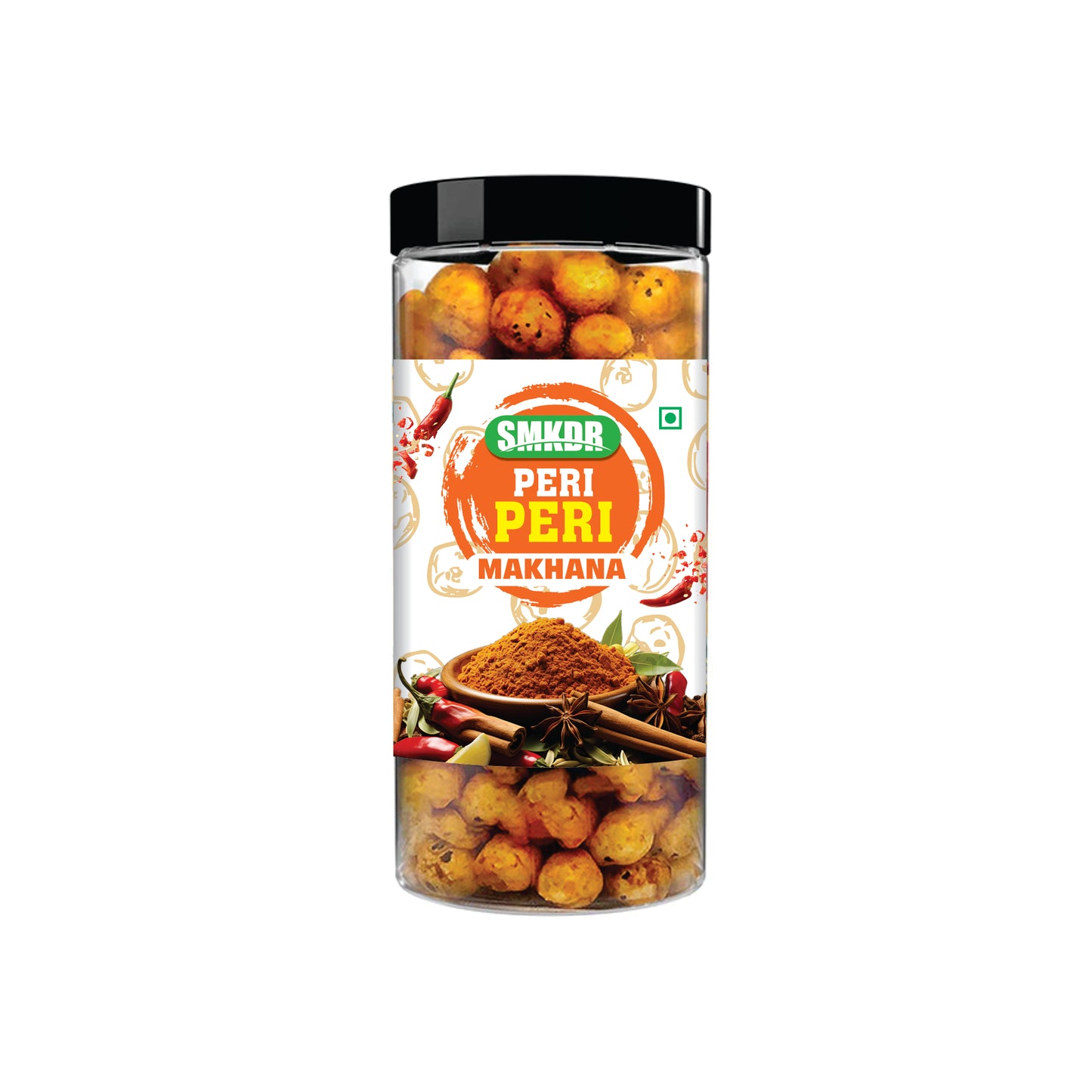 SMKDR Peri Peri Makhana – Roasted Crunch with Fiery Peri Peri Masala | Bold Taste, Clean Ingredients.
